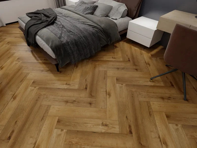 Interieur met Grande Amber Oak Visgraat