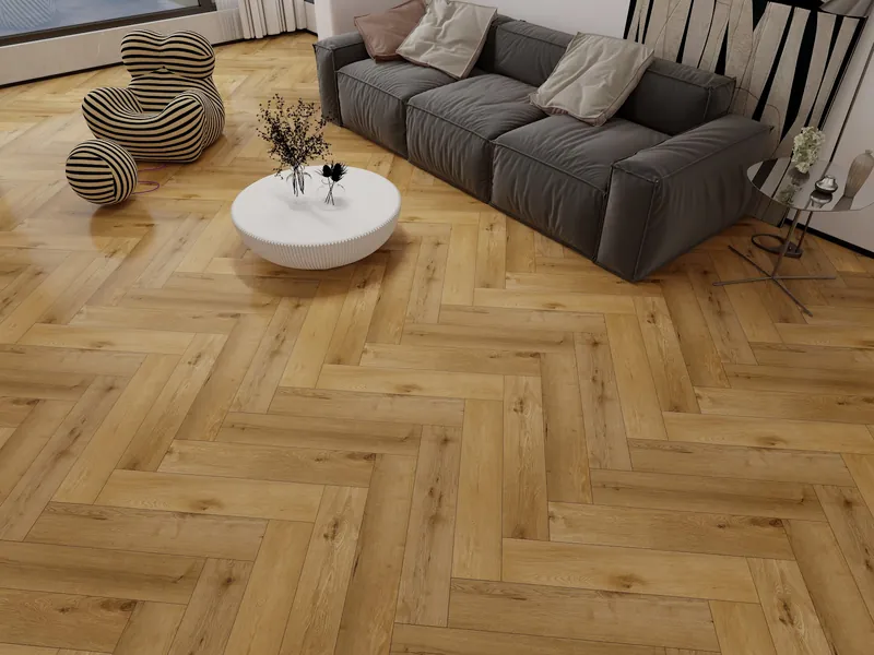 Interieur met Grande Natural Oak Visgraat