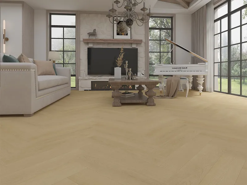 Interieur met Woods Sunny Oak Visgraat