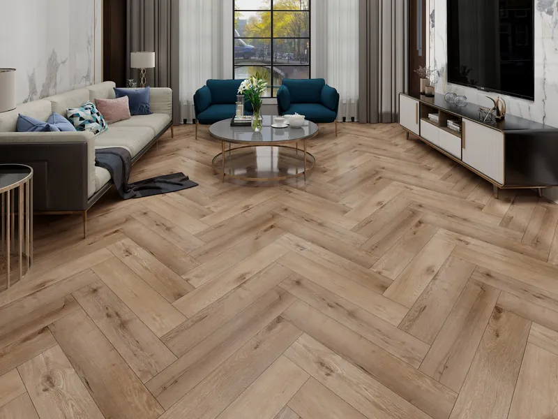 Interieur met Grande Melange Oak Visgraat
