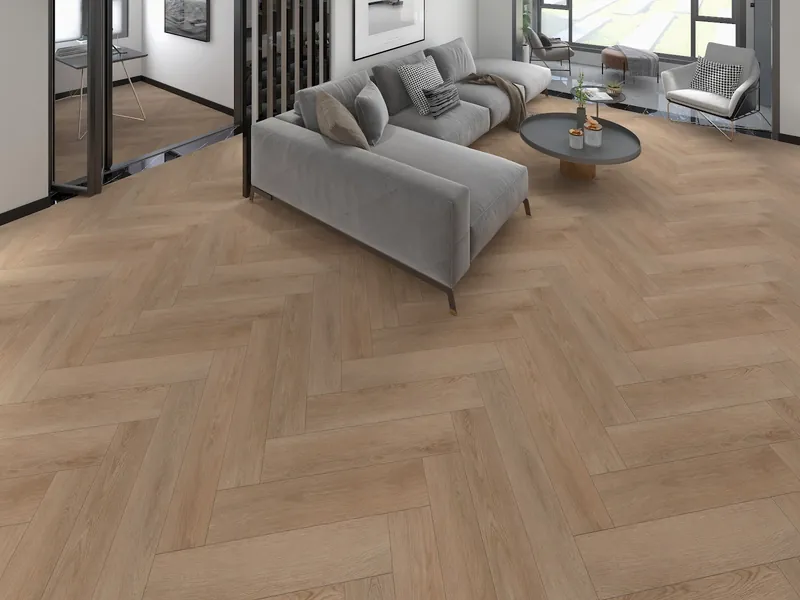 Interieur met Woods Canyon Oak Visgraat
